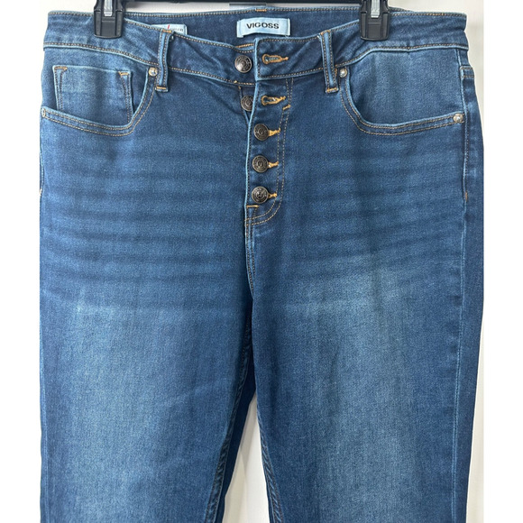 VIGOSS Ace Women's 31 Jeans Button Front Boot Cut Medium Wash Button Fly A27 - Picture 2 of 8